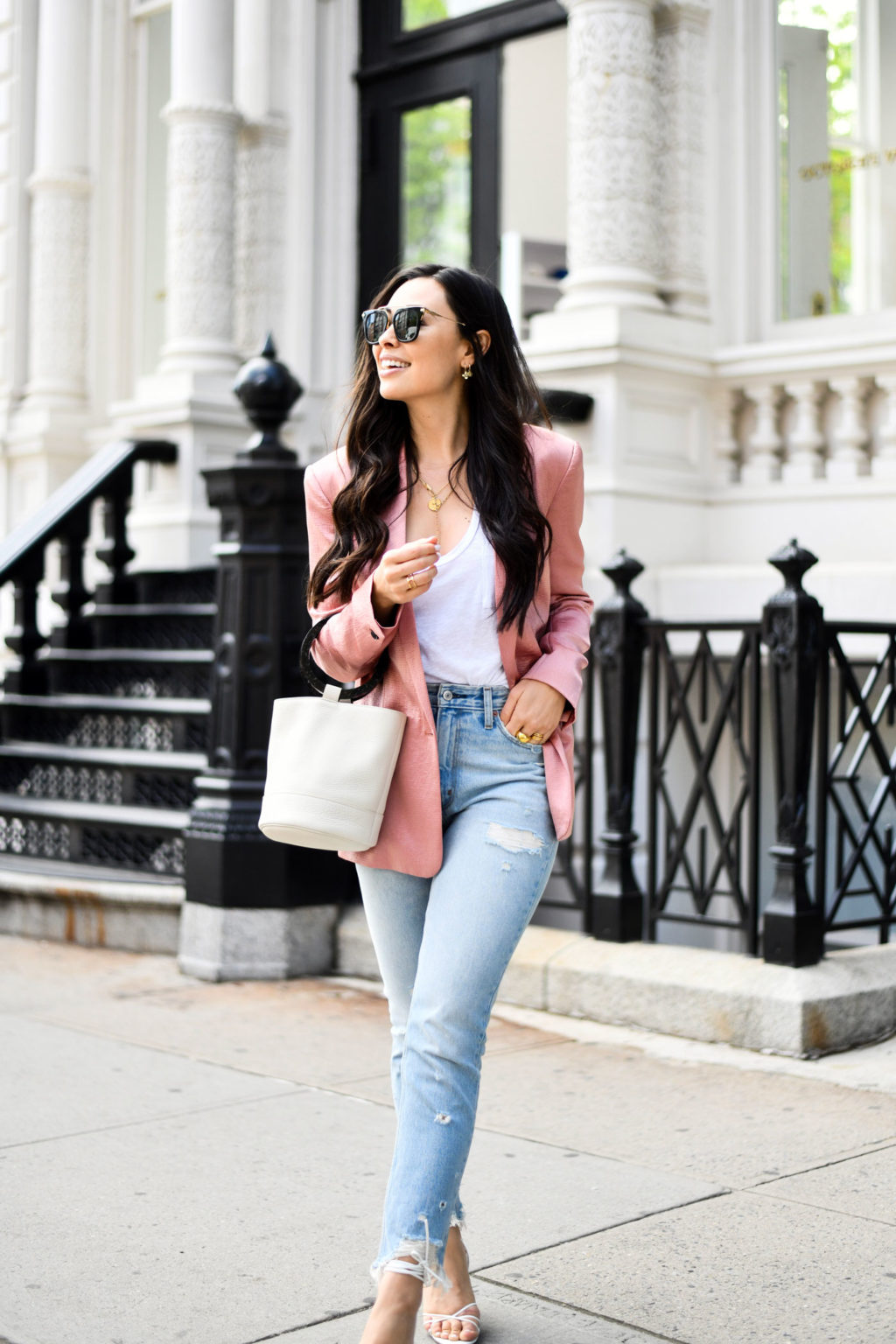 Pink Silk Blazer Outfit - A Blog by 